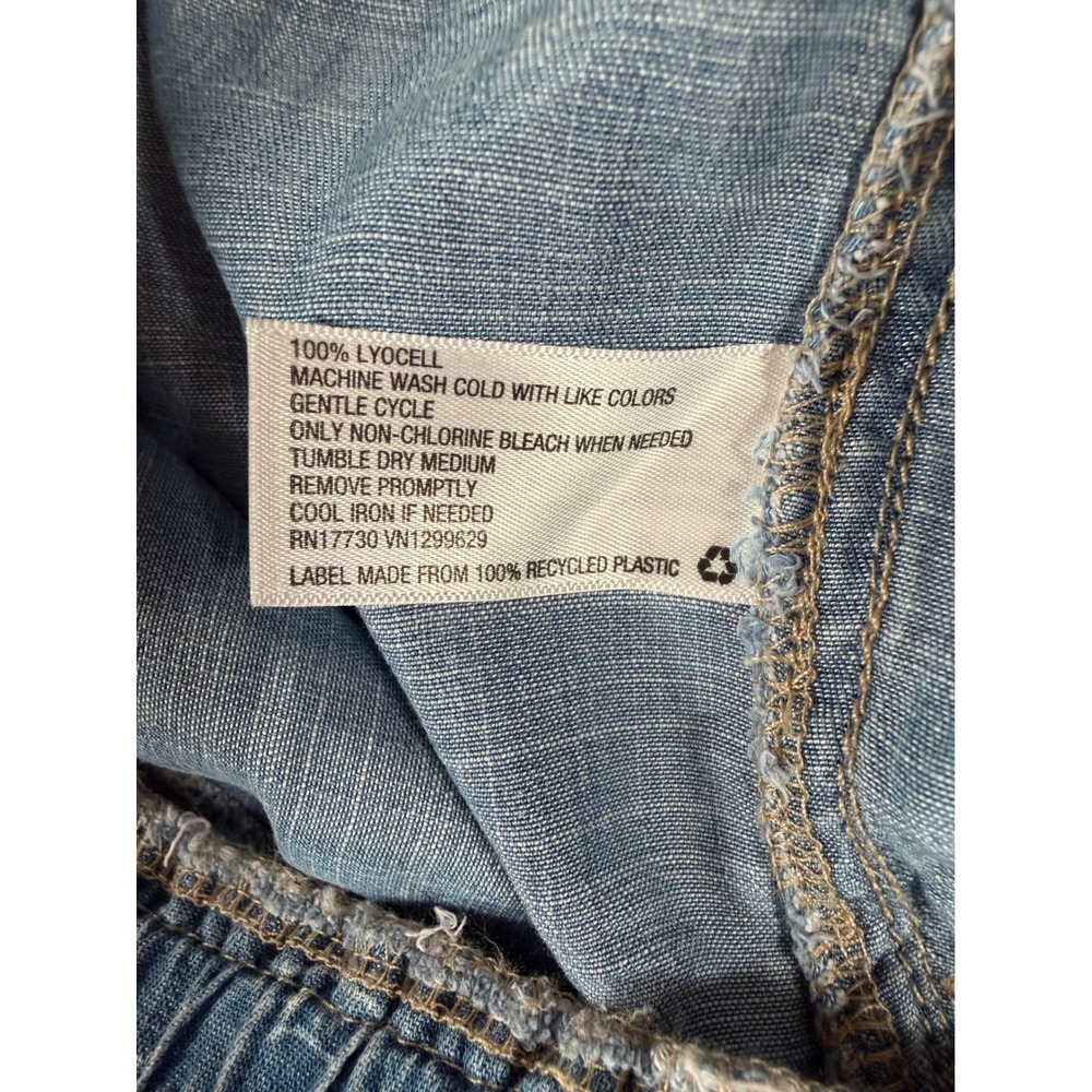 Knox Rose Blue Paisley Chambray Joggers Elastic Waist Boho Pants Large NEW - Picture 10 of 15